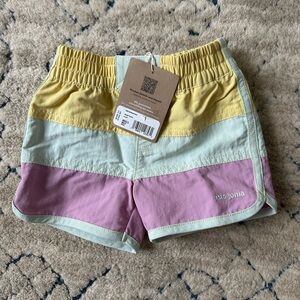 NWT Patagonia Colorblock Baby Boardshorts in Yellow, Mint & Pink
